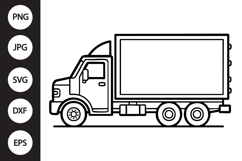 Box Truck Outline SVG, Coloring Page Product Image 1