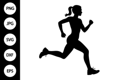 Female Running Silhouette SVG Product Image 1