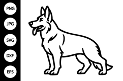 Outline German Shepherd SVG Product Image 1