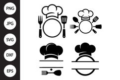 Chef Monogram SVG, Chef Monogram Clipart Product Image 1