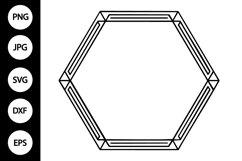 Hexagon Double Frame SVG Product Image 1