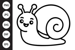 Snail Outline SVG, Coloring Page Product Image 1