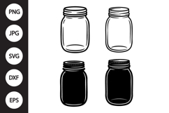 Mason Jar SVG, Mason Jar Clipart Product Image 1