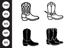Cowboy Boot SVG, Cowboy Boot Clipart Product Image 1