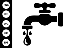 Dripping Faucet Silhouette SVG Product Image 1