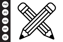 Crossed Pencils SVG Product Image 1