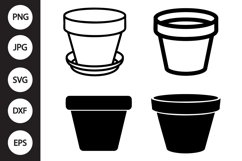 Flower Pot SVG, Flower Pot Clipart Product Image 1