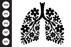Floral Lungs SVG Product Image 1