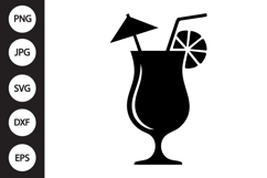 Tropical Cocktail Glass SVG Product Image 1