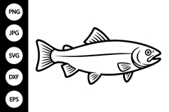 Trout Outline SVG, Coloring Page Product Image 1