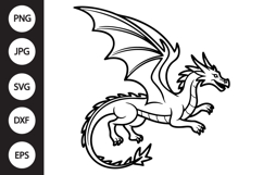 Dragon Outline SVG, Coloring Page Product Image 1
