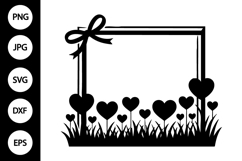 Heart Flowers Frame SVG Product Image 1