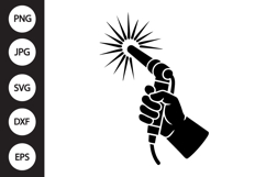 Welding Torch Hand Silhouette SVG Product Image 1