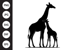 Giraffe Mama and Baby SVG Product Image 1