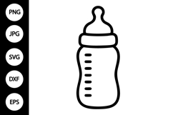 Baby Bottle Outline SVG Product Image 1
