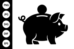 Piggy Bank Silhouette SVG Product Image 1