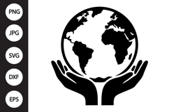 Globe in Hands SVG Product Image 1