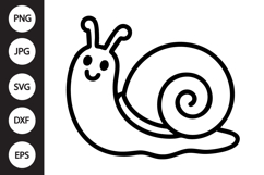 Snail Outline SVG, Coloring Page Product Image 1