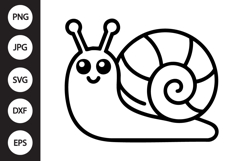 Snail Outline SVG, Coloring Page Product Image 1