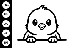 Chick Peeking SVG, Chick Silhouette SVG Product Image 1