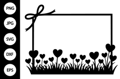 Heart Flowers Frame SVG Product Image 1