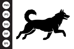 Husky Running Silhouette SVG Product Image 1