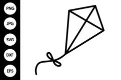 Outline Flying Kite SVG, Coloring Page Product Image 1