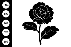Silhouette Camellia Flower SVG Product Image 1