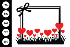 Heart Flowers Frame SVG Product Image 1