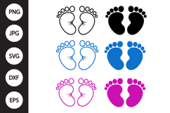 Baby Feet Footprint SVG, Baby Feet Footprint Clipart Product Image 1
