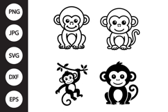 Monkey SVG, Monkey Clipart Product Image 1