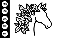 Floral Horse Head SVG Product Image 1