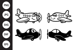 Cartoon Airplane SVG, Cartoon Airplane Clipart Product Image 1