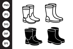 Rain Boots SVG, Rain Boots Clipart Product Image 1