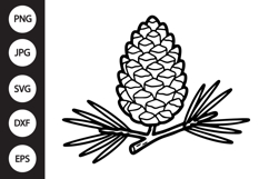 Pinecone with Leaves SVG Product Image 1