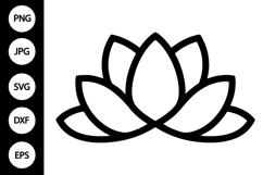 Outline Lotus Flower SVG Product Image 1