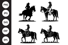 Cowgirl Rider SVG, Cowgirl Rider Clipart Product Image 1
