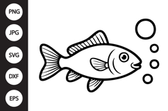 Fish Outline SVG, Coloring Page Product Image 1