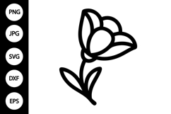 Boho Flower Outline SVG, Coloring Page Product Image 1