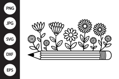 wildflowers pencil SVG Product Image 1