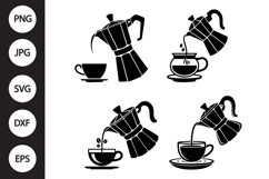 Pouring Coffee SVG, Pouring Coffee Clipart Product Image 1
