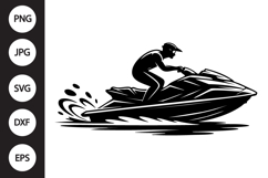 Jet Ski Rider Silhouette SVG Product Image 1