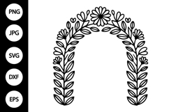 Arch Floral Frame SVG Product Image 1
