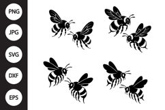 Two Bees Together SVG, Two Bees Together Clipart Product Image 1