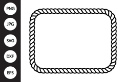 Rope Rectangle Frame SVG Product Image 1