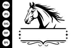 Split Monogram Horse SVG Product Image 1