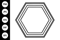 Hexagon Double Frame SVG Product Image 1