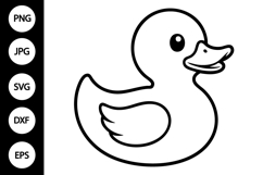 Rubber Duck Outline SVG, Coloring Page Product Image 1