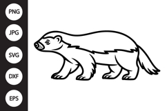 Honey Badger Outline SVG, Coloring Page Product Image 1