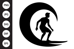 Surfer Riding Wave SVG Product Image 1